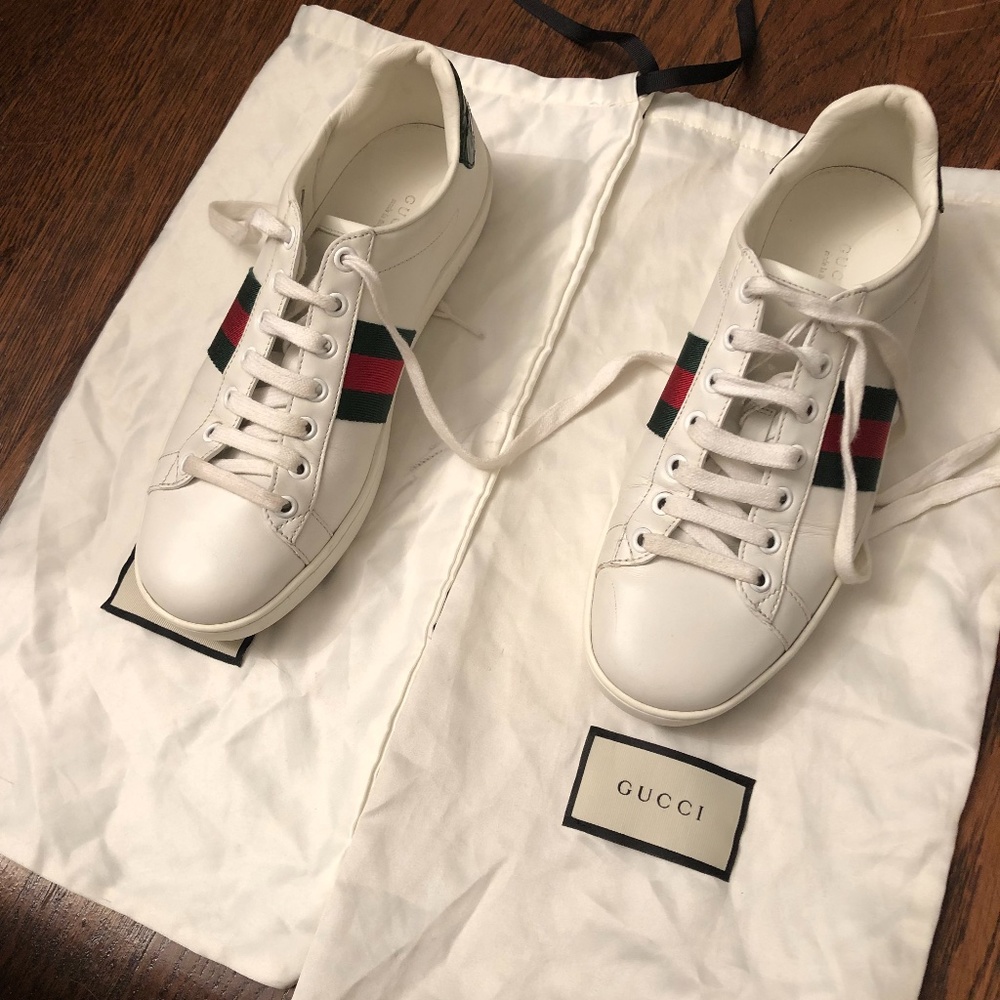 GUCCI ACE WHITE TENNIS SHOES